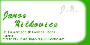 janos milkovics business card